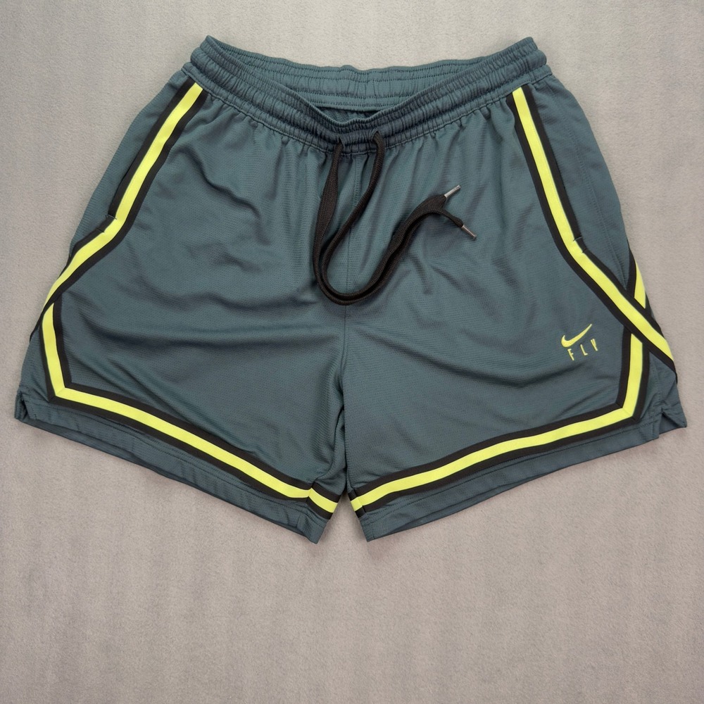 Nike Fly Basketball Shorts Large Dark Green Mesh Dri-FIT Athletic